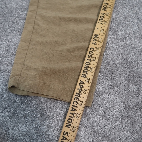 Chicos Design Silk/Linen Blend Ankle Pants Size 1 Green Straight - Picture 11 of 14